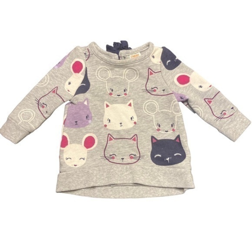 Gymboree Cat/Mouse Sweater Sweatshirt Size 6-12 months Hi-Lo style